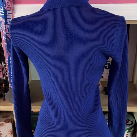 New York & Company Women’s Blue Knit Turtleneck, Size S - Picture 4 of 5